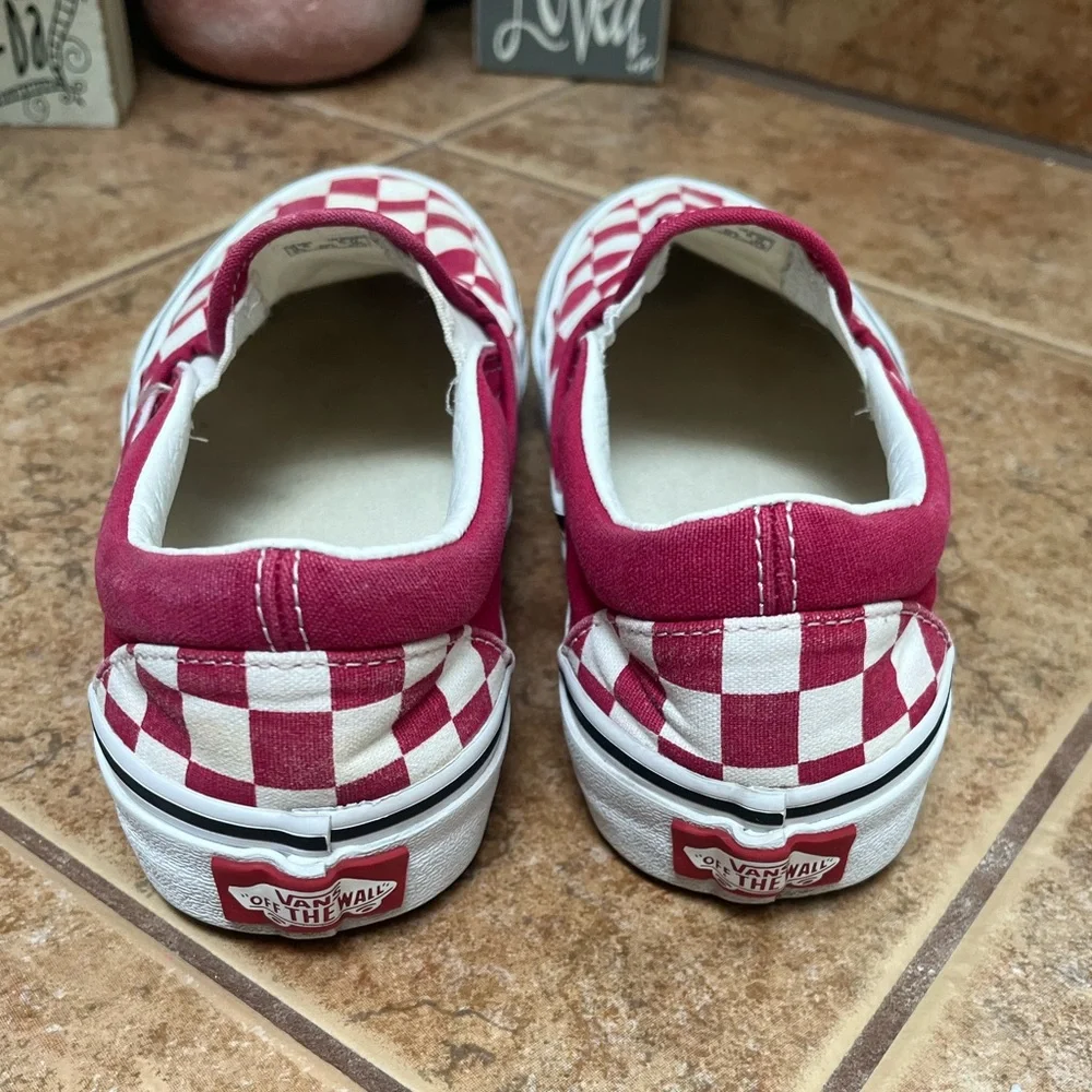 Pink Checkered Vans Women’s Size 5 - Picture 4 of 6